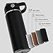 Fijinhom 18oz Insulated Stainless Steel Water Bottle, Wide Mouth Double Wall Vacuum, Silicone Straw, Sweat & Leak Proof, BPA Free Insulated Water Flask for Travel, Keep Cold 24h Hot 12h, Black