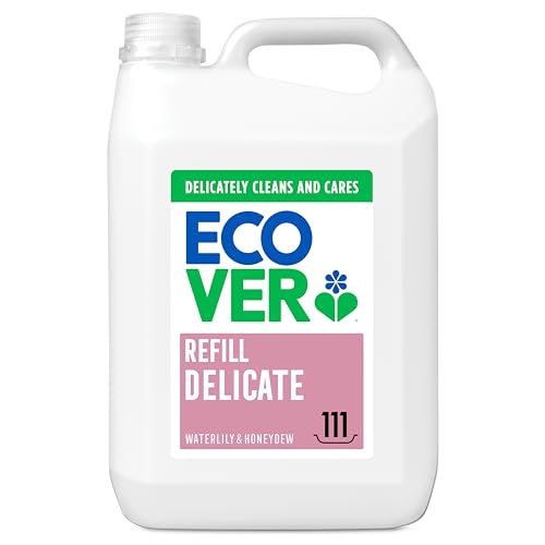 Ecover Delicate Laundry Detergent Refill Laundry Washing Liquid Fresh Waterlily & Honeydew Scent 1 x 111 Washes 1 x 5L