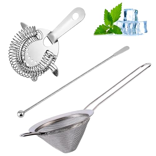 Juego de coladores de cóctel de 3 piezas, colador de malla fina, filtro de cóctel práctico y multifuncional, cócteles perfectamente filtrados, café, té y más, herramienta de cocina versátil para