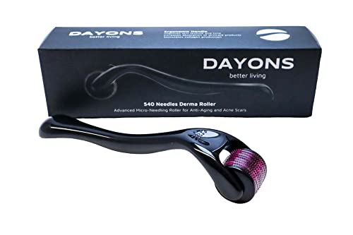 Image of 0.5mm Derma Roller - 540 Microneedles | Dermaroller for Hair Regrowth, Beard Growth & Face Care | Microneedling Tool for Scalp, Acne Scars & Skin Renewal for Men & Women