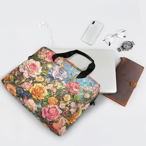 Bolsa para portátil con pintura de flores ALAZA 13-15.6 pulg miniatura 7