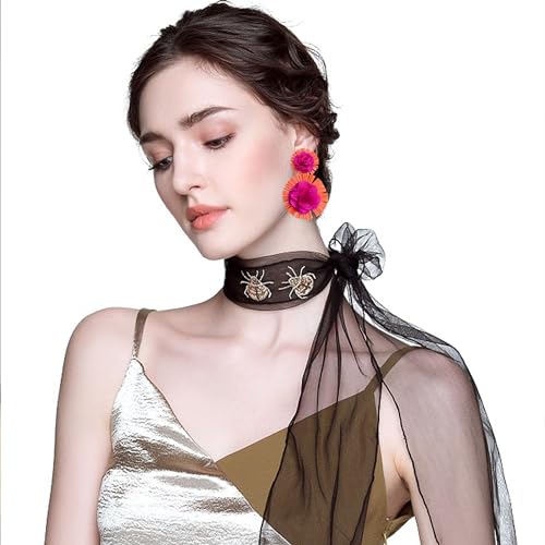 Colorful Rattan Earrings for Women Statement Boho Raffia Straw Wrapped Flower Drop Dangle Earrings Summer Tropical Beach Jewelry2