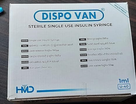 Dispovann Single use (disposable) insulin syringes 31G 1ml 0.25x60 (Pack of 100) (B0DCP7X91R) Amazon Price History, Amazon Price Tracker