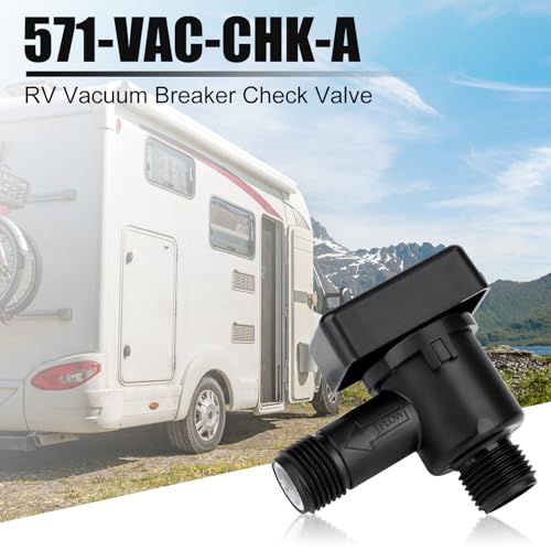 Image of PEUTIER Vacuum Breaker Check Valve, Backflow Preventer Camper Black Water Tank Check Valve 571-VAC-CHK-A Camper Trailer Flush Check Valve