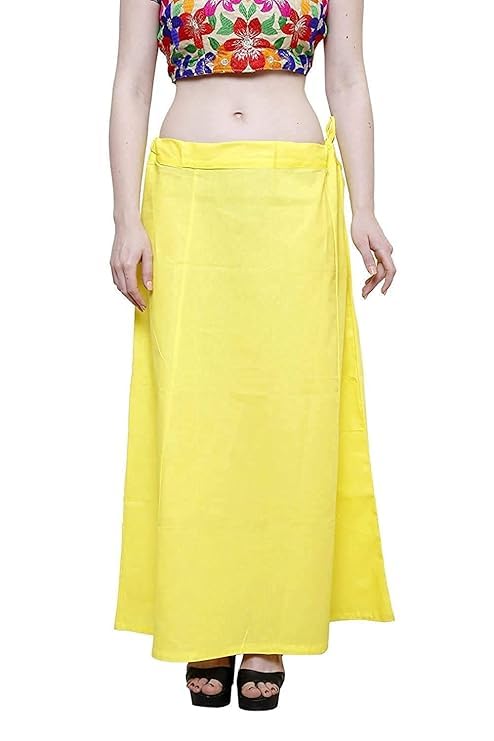 khushi Girl Women's Royal Cotton Readymade Petticoat for Saree (Size-Small) Color-Lemon Yellow-picture-24