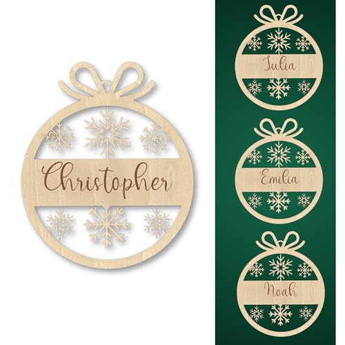 Weihnachtsornamente - Personalisierter Weihnachtsanhänger aus Holz...