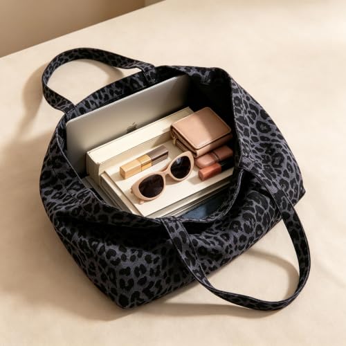 Image of Leopard Shoulder Bag Soft & Lightweight Large Tote Purse Handbag Travel Satchel Gift for Women