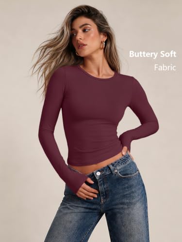 Image of Trendy Queen Womens Long Sleeve T Shirts Fall Fashion Basic Y2K Tops 2026