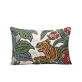  MADURA - Housse de Coussin Tigris Ivoire en Coton (Motif Jungle) Décoration pour Maison Salon Chambre Canapé - 40x60 cm