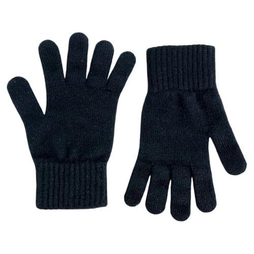 Briomhar Cashmere Winter Gloves for Women - Ladies Winter Gloves 2 Ply Made in Scotland (Black)