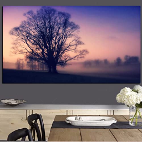 Peinture paysage de brouillard pour décoration murale de salon moderne