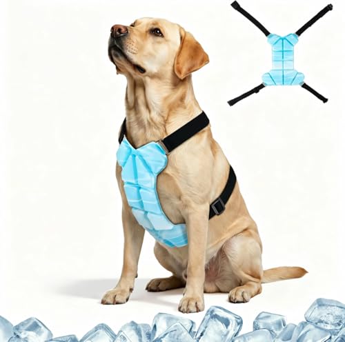 Cooling Vest 30% Lighter Than Water Vests Dry-Chill Lightweight Physical Gear (Prevents Over-Chilling) Adjustable Stretch Cords dog cooling vest for Indoor Outdoor Hot Weather summer use(L)