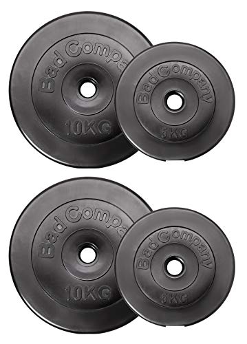 Bad Company Hantelscheiben 30/31 mm Kunststoff 30kg I Gewicht Set 2 x 5 kg...