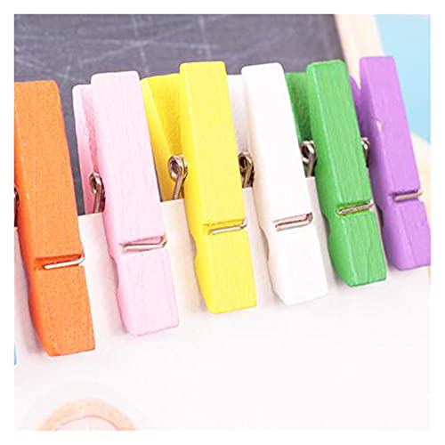 Pennenzak 100 stks/mooie mini gemengd kleur papier wasknijper ambachtelijke clips 35mm kleurrijke hout clip foto clips… - Image 3