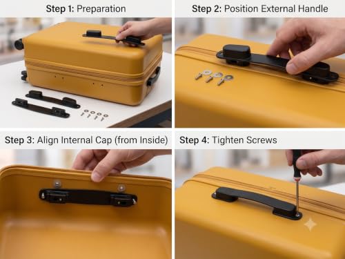 Image of Repair Replacement Luggage Pull Handle for Suitcase Trolley Bag Suitcases Handle for Luggage Parts Spare Strap Black (AT Handle, Combo of 1)