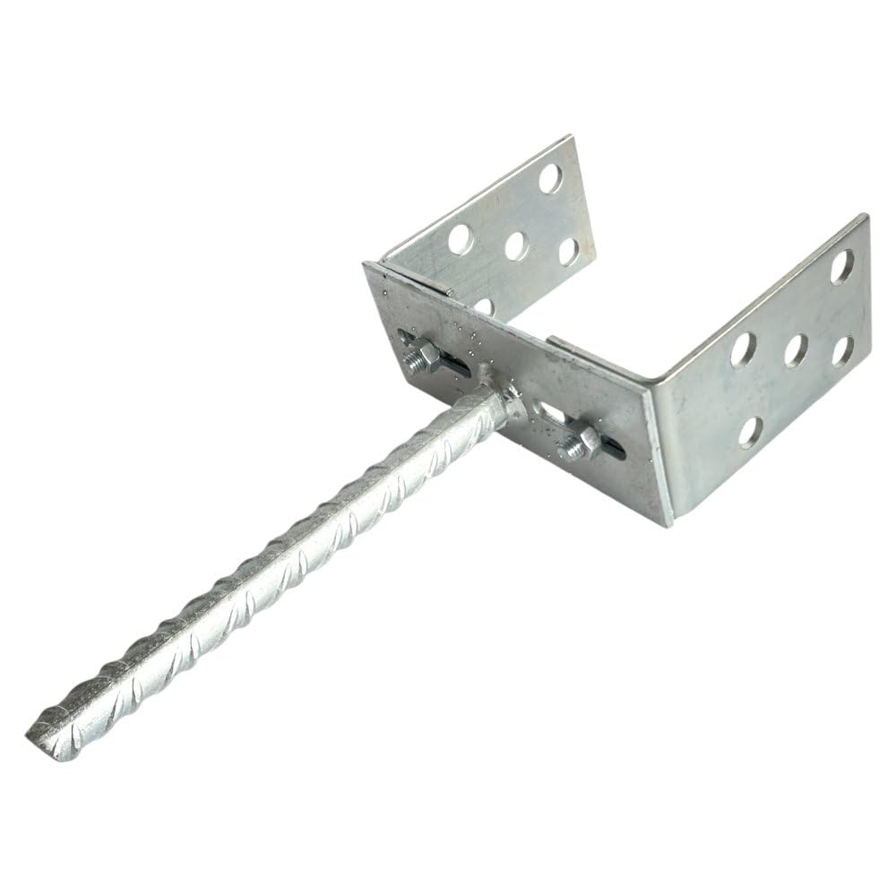 10 soportes para postes, anclajes para clavar, 80-160 mm, pie de apoyo ajustable de 100 x 300 x 60 mm, anclaje de poste de acero galvanizado, anclaje de suelo para postes de madera, zapatos