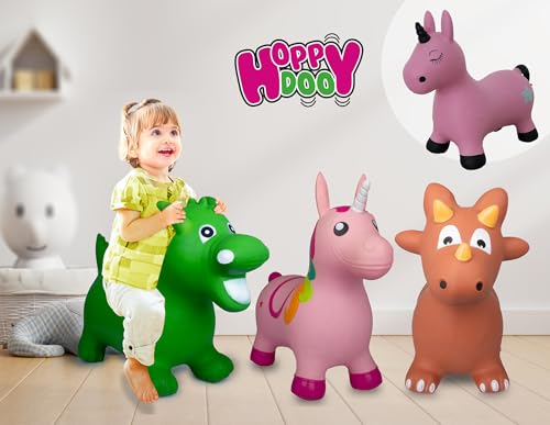 JAMARA 460315 H&uuml;pftier Drache HoppyDoo - Spielzeug f&uuml;r Kinder, H&uuml;pfspielzeug Baby Indoor/Outdoor, Geschenk f&uuml;r Kids, Gartenspielzeug, Bouncing, Pflegeleicht, BPA frei, mit Pumpe