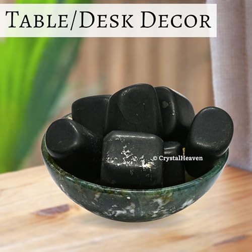 Image of Crystal Heaven Certified Shungite Healing Tumbled Stone,Natural Polished Crystals For Diy Crafts,Manifestation,Meditation,Pooja Feng Shui And Reiki Healing(30 Grams)