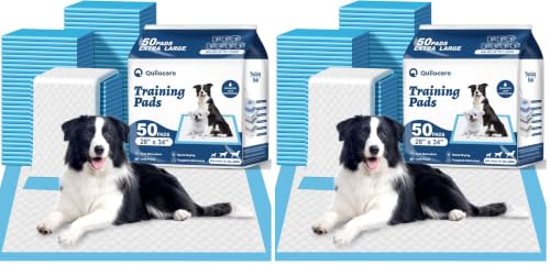 Image of 50 Count 28 inch x 34 inch XL Disposable Dog Pee Pads, Super Absorbent Leakproof Quick Drying Puppy Pee Pads for Dogs, Extra Large Disposable Dog Training Pads (Pack of 2)