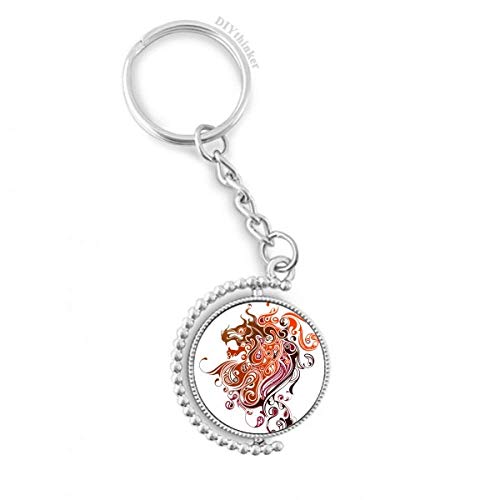 Porte-clé dragon rotatif haut de gamme fini multicolore art 1,2x3,5 pouces