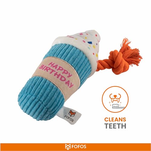 Image of BarkButler x Fofos Birthday Drink Plush - Soft & Squeaky Toys for Dogs, Dog Toys for Medium Dogs (0-20kgs) - Multicoloured