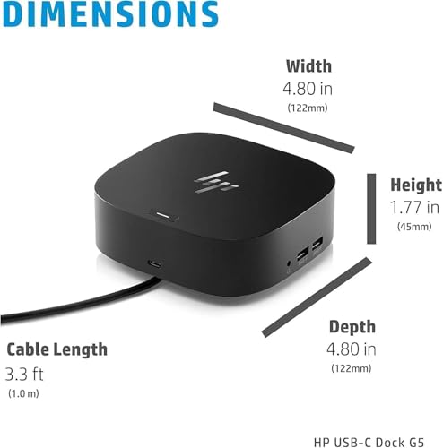 Image of HP Universal USB-C 7-in-1 Multiport Hub Docking Station Bundle with Dockztorm Hub, 4 USB Ports, HDMI 2.0, Display Port 1.2, RJ-45, with a Single Cable Connection to Any Brand Laptop | Bundle with DKZ Hub (USB-C, DisplayPort, HDMI, Ethernet, Audio, USB-A) (Renewed)
