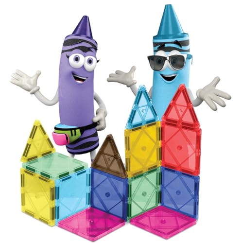 Crayola CreateOn Retro Magnetic Tiles 14-Piece Set, Educational Building Toys, Colorful, Washable, STEM - 4