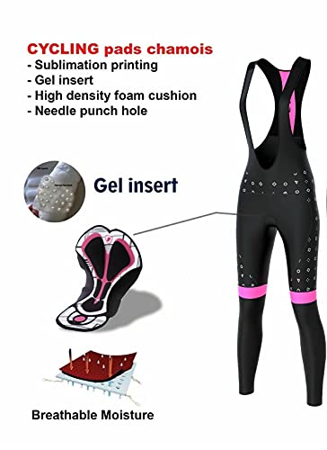 FDX Women’s Cycling Bib Tights, Padded, Super Roubaix Thermal Fabric, Windproof, Quick Dry Ladies Cycling Bib Pants… - Image 5