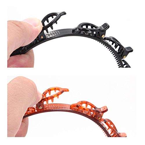 Fashion Double Layer Band Twist Plait Headband Hairpin Hair Claw Clips, Black Magic Double Bangs Hairstyle Hairpin Hair Twister Headband Hair Tools, Hair Accessories For Women, Girls #TOP7