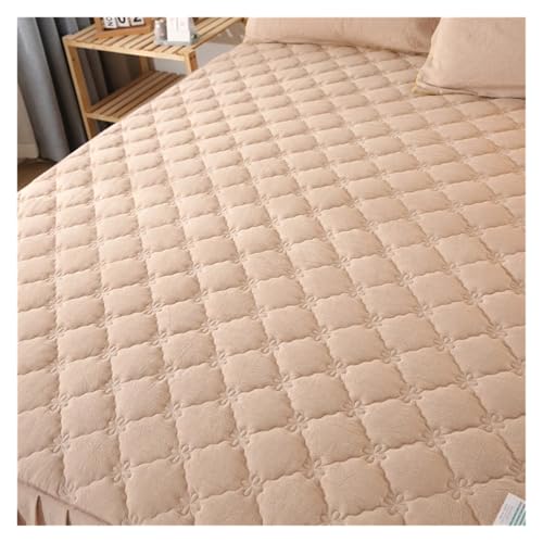 Falda de cama de encaje 200x220 acolchada con dos fundas 48x74cm 5