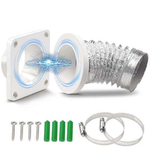 Magnetic Dryer Vent Coupling-Quick Connection and Disconnection Strong Magnet Self-Alignment Design Quick-Installation Dryer Magnetic Vent Connector Airtight Seal Dryer Vent Connector Kit