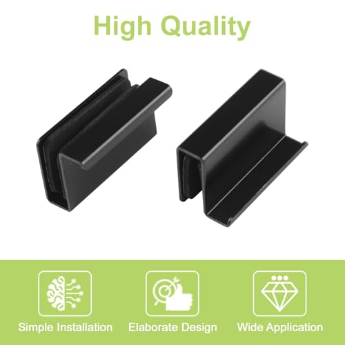 Image of 8Pcs Glass Finger Edge Pull Cabinet Finger Pull Handle Glass Door Clips Cabinet Latch Clamp Concealed Handle for Display Glasscase Door (Black)