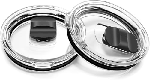 10 oz Tumbler Lid Replacement for YETI Magnetic Slider Lid for 10 oz YETI Wine Tumbler/Tumbler & Other Brands Spill Proof BPA Free Clear Cup Lid Cover for Travel Coffee Mug