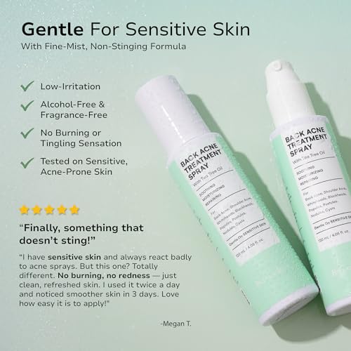 Image of BellamiLuxx Back and Body Acne Treatment Spray: 2% Salicylic Acid & Tea Tree Oil Bacne Spray for Clear, Soothe & Moisturize - Effective for Men, Women, Teens with Back, Shoulder, Arm, and Chest Acne