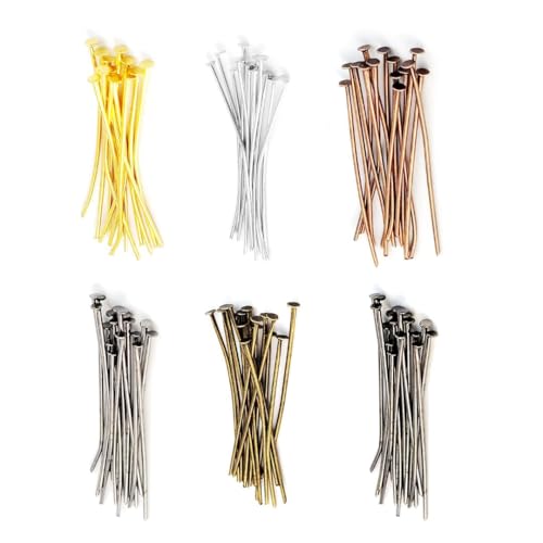 Image of SATRA TRADERS Head Pins for Jewelry Making DIY, Straight Head Pins Jewelry Making Pin Metal End Headpins for Craft Earring Bracelet Necklace Pendant Supplies | Size : 16mm | 100g | Silver