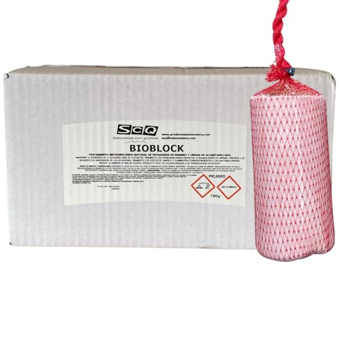 Activador Biológico con Bacterias de Larga Duración para Aguas Residuales Tratamiento para Estaciones de Bombeo, Separadores de Grasas, Fosas Sépticas y Arquetas BIOBLOCK 1x750g