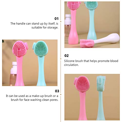 FRCOLOR 4 Peças de Silicone para Limpeza de de Rosto Escovas Manuais de Limpeza Facial Escovas de Li