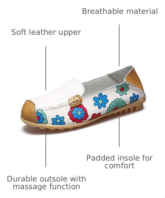 Image of VenusCelia Women's Floral Comfort Walking Flat Loafer