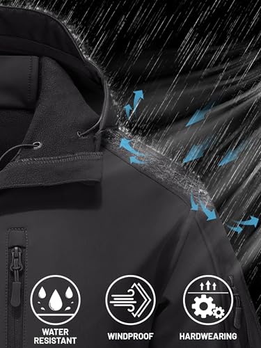 TACVASEN Men's Tactical Jacket with Hood Water Resistant Special Ops Military Softshell Coat2