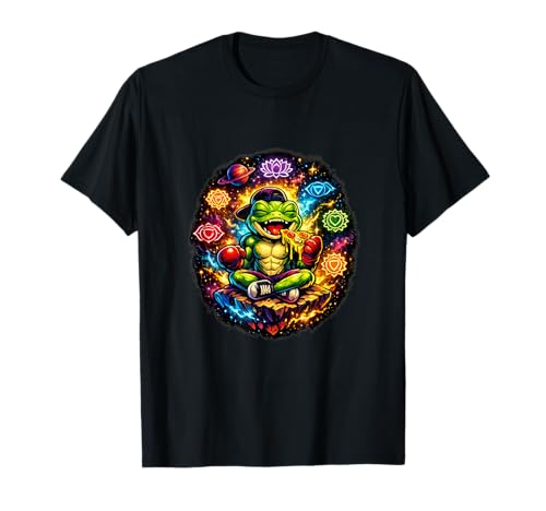Meditating Frog Zen Frog Chakra Spiritual Cosmic Yoga Design T-Shirt