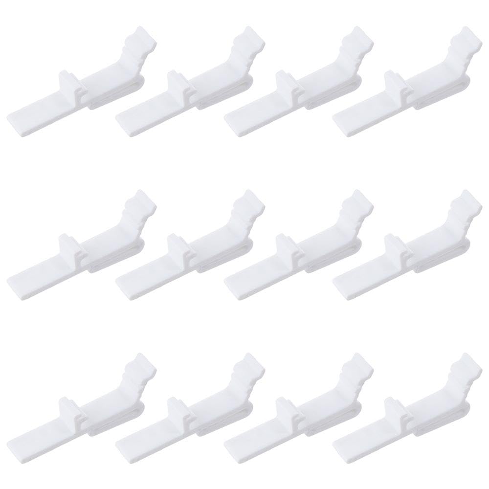 hobbyme 12 Pcs White Vertical Blinds Valance Clip,POM Material Curtain Decoration Cleat Fittings Cover Holder Bracket for 1-1/2