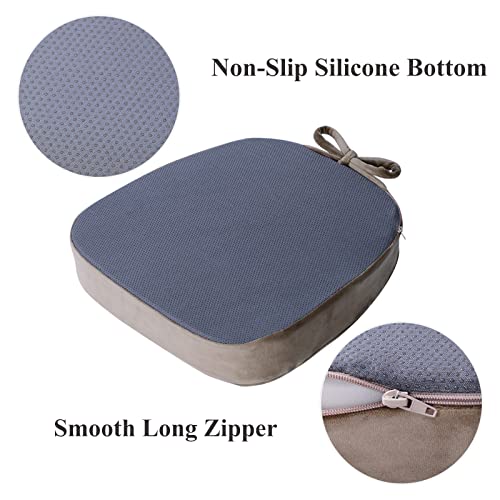 Baibu 14X14 Inches Non Slip Metal Dining Chair Pads, Super Soft Bar Stool Cushions Kitchen Chair Pads With Ties - One Cushion Only (Brown, 14×14×3In) #TOP4