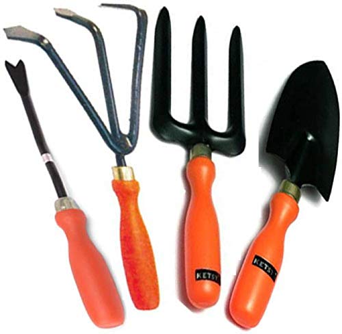 JetFire 4 PC Garden Tools Garden Tool Kit (Cultivator, Fork, Weeder, Trowel) Garden Tool Kit (4 Tools)