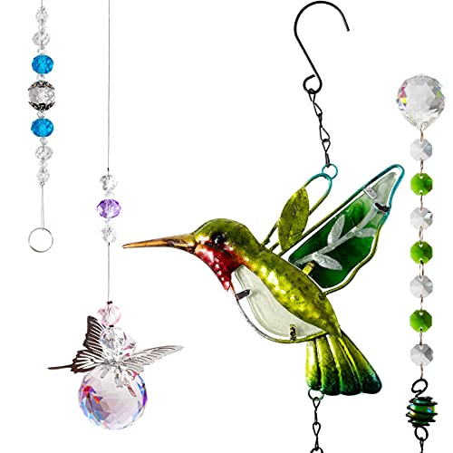 YUWU Crystal Hummingbird Suncatcher Ornament - Butterfly Suncatcher Crystal Decor, Hummingbird Stained Glass Window Hanging Clear Prism Ball for Car Garden Gift DecorationΓ―ΒΌΛ2 PackΓ―ΒΌβ° YUWU Crystal Hummingbird Suncatcher Ornament - Butterfly Suncatcher Crystal Decor, Hummingbird Stained Glass Window Hanging Clear Prism Ball for Car Garden Gift DecorationΓ―ΒΌΛ2 PackΓ―ΒΌβ°
