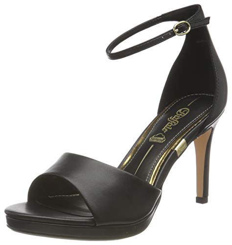 Buffalo Damen Ronja Sandale mit Absatz, Black, 40 EU