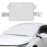 HEROFFIX Autoabdeckung Frontscheibe Für Sedan/Hatchback Für SUV Aluminiumfolie 57.09 Zoll Outdoor wasserdichte Schutzabdeckung Silberton