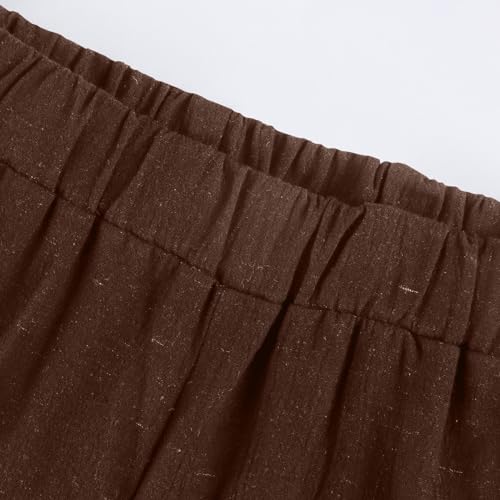 Knee Length Pedal Pushers for Women Lightweight Elastic High Waisted Summer Capri Pants Bermuda Shorts with Pockets3