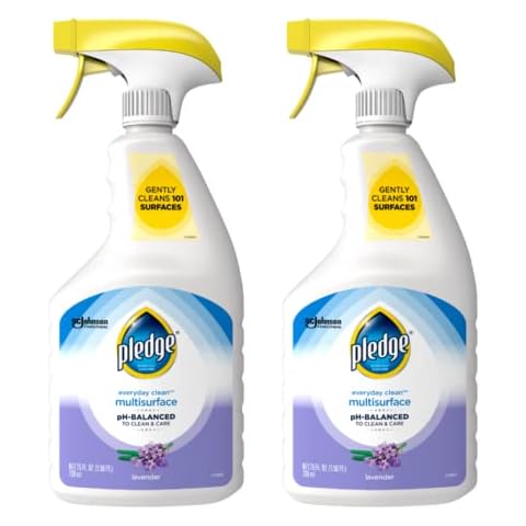 Pledge Multisurface Cleaner Spray, pH Balanced, Lavender Scent, 25 Fl Oz. (pack of 2) Cover