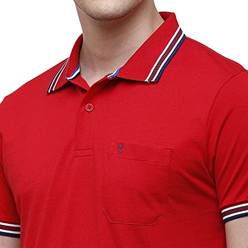 Image of Classic Polo Mens Solid Half Sleeve 100% Cotton Slim Fit Polo Neck T-Shirt (PRISTO-GR02)