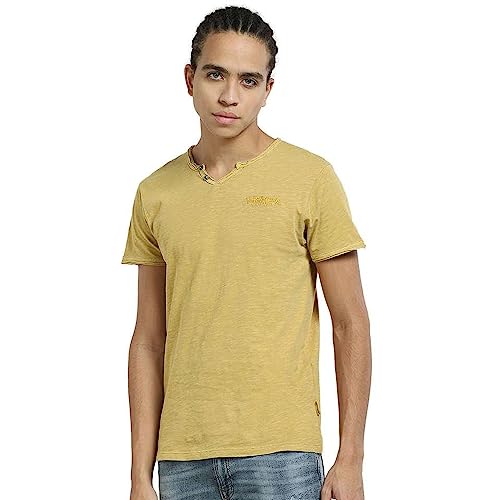 Image of Jack & Jones Men's Cotton Solid Slim Fit T-Shirt